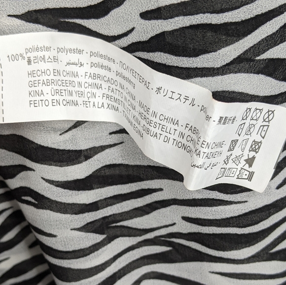 Zara Sheer Zebra Print Long Oversize Blouse Top - Picture 9 of 10